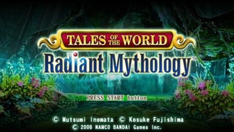 Tales of the World: Radiant Mythology title screen for PSP